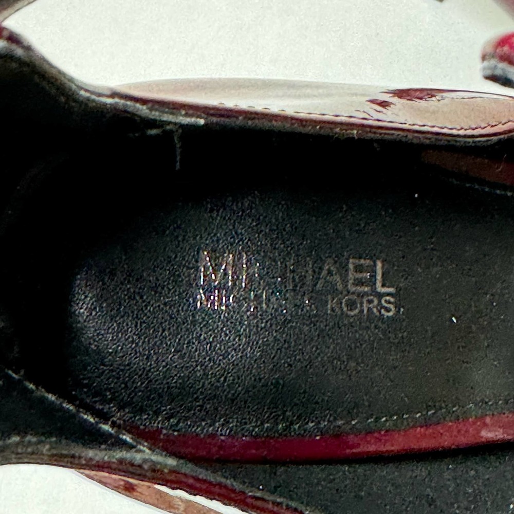 Michael Kors Burgundy Lawson Open Toe Leather Bootie NEW Size 10 - Picture 10 of 10